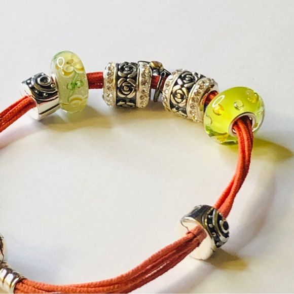 Pandora Multi Strand Bracelet with Sterling Silver Charms - Picture 6 of 9